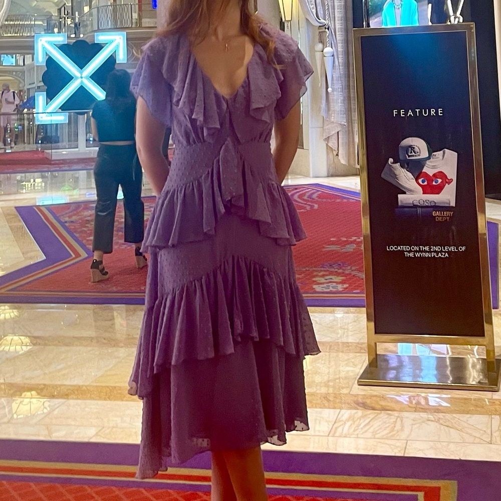 Uterque Purple Ruffled Dress - Picture 2 of 5